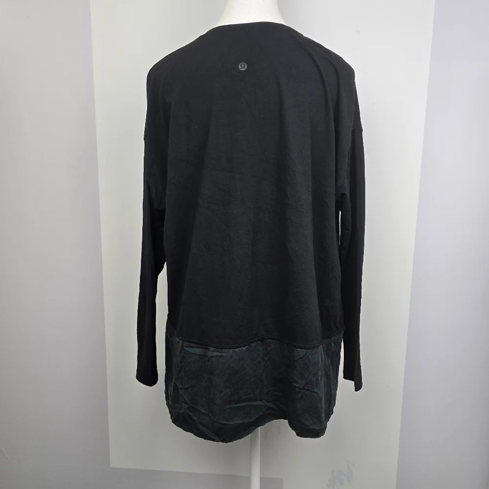 Lululemon Athletica Ease Of Mind Black Long Sleeve Shirt | Mixed Media - Picture 3 of 5